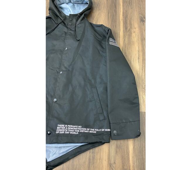Low Key Industries Carl Sagan quote moon graphic windbreaker softshell jacket, M - Picture 3 of 5